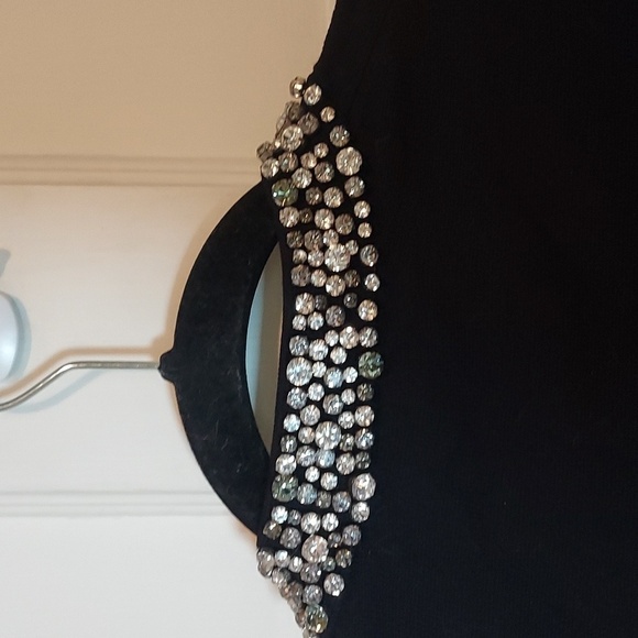 Ann Taylor Rhinestone Neckline Cardigan in Black - Picture 15 of 16